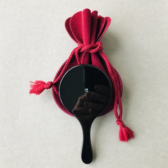 Lucky clover Wajima lacquer Hand mirror, Mother of Pearl Inlay, Handcrafted, New - Picture 4 of 4